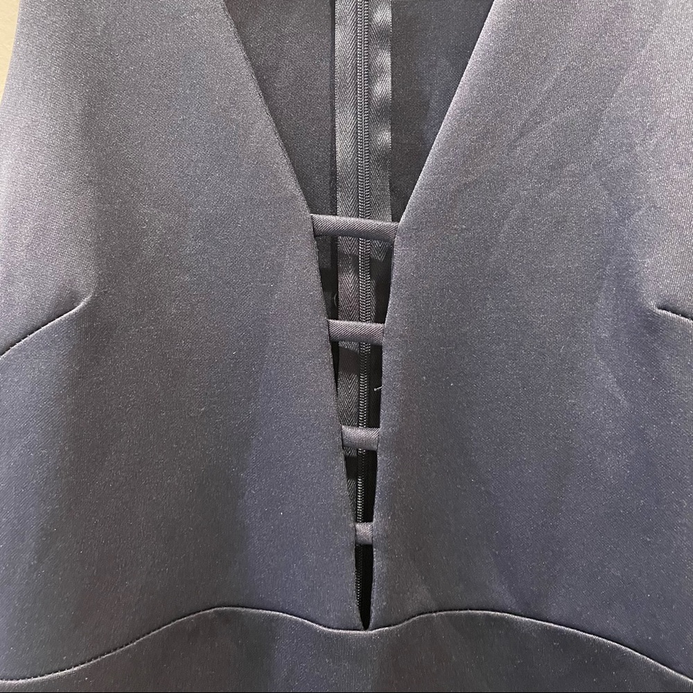 Soprano Navy Blue Asymmetrical Cocktail Dress - Picture 6 of 11